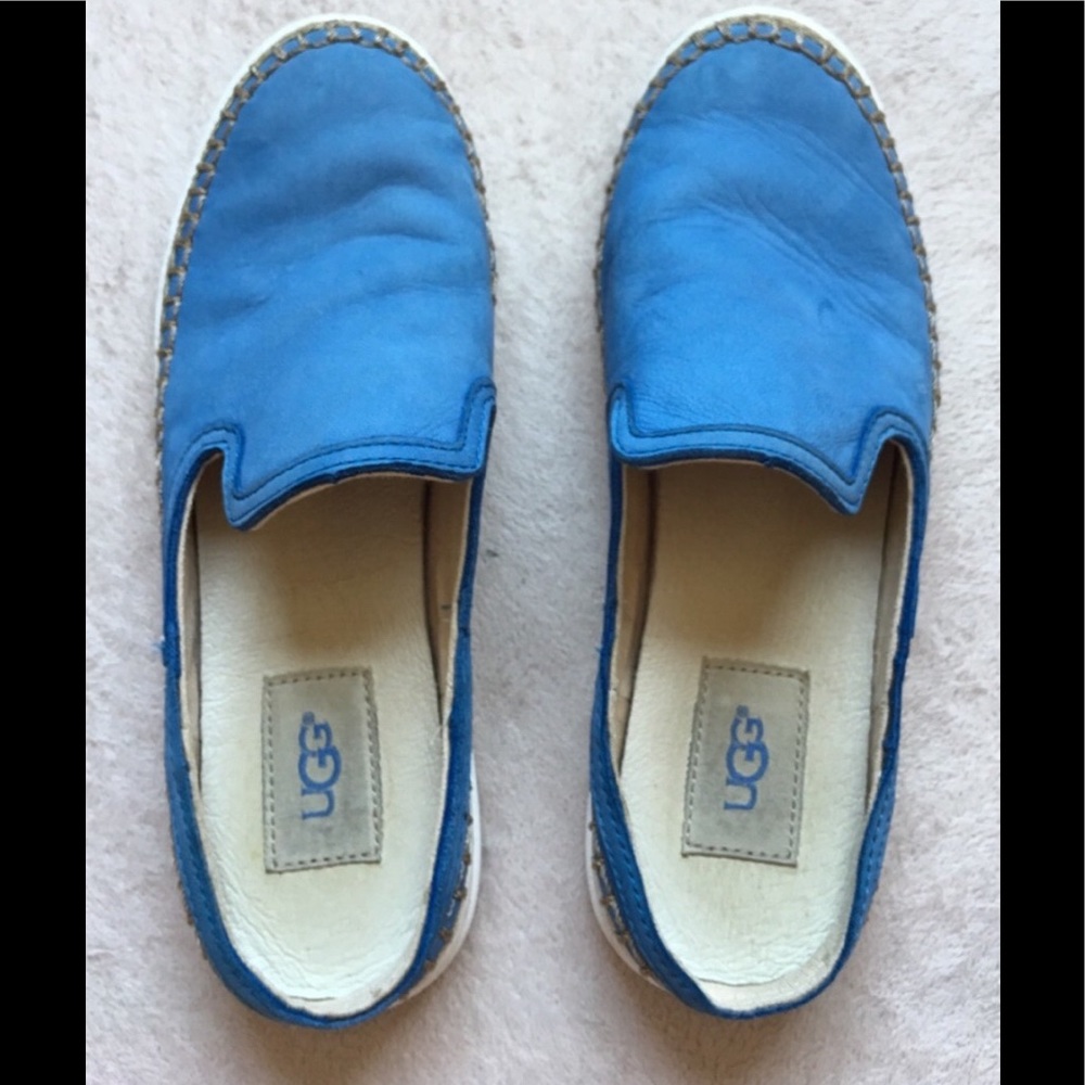UGG CALEEL Slip-On Shoes, 6.5, Blue, Suede Leather